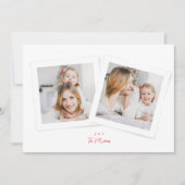 Elegant script rood & wit JOY kerst 3 foto Feestdagenkaart (Voorkant)