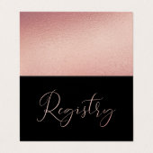 Elegant Script Roos Gold Foil Gift Registry Card Visitekaartjes (Buitenkant ongevouwen)