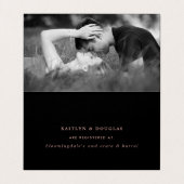 Elegant Script Roos Gold Foil Gift Registry Card Visitekaartjes (Binnenkant ongevouwen)