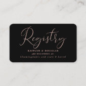Elegant Script Roos Gold Foil Gift Registry Informatiekaartje (Voorkant)