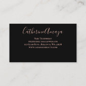 Elegant Script Roos Gold Nail klantengarantie Visitekaartje (Achterkant)