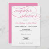 Élégant script rose Couples Shower Invitation (Devant / Derrière)