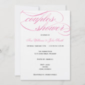 Élégant script rose Couples Shower Invitation (Devant)