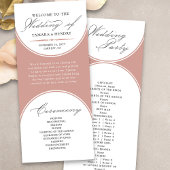 Élégant Script Rose Gold Arch Wedding Programme