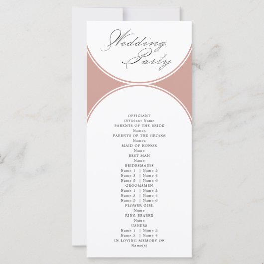 Élégant Script Rose Gold Arch Wedding Programme (Dos)
