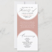 Élégant Script Rose Gold Arch Wedding Programme (Devant)