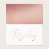 Élégant Script Rose Gold Foil carte cadeau de regi (Extérieur déplié)