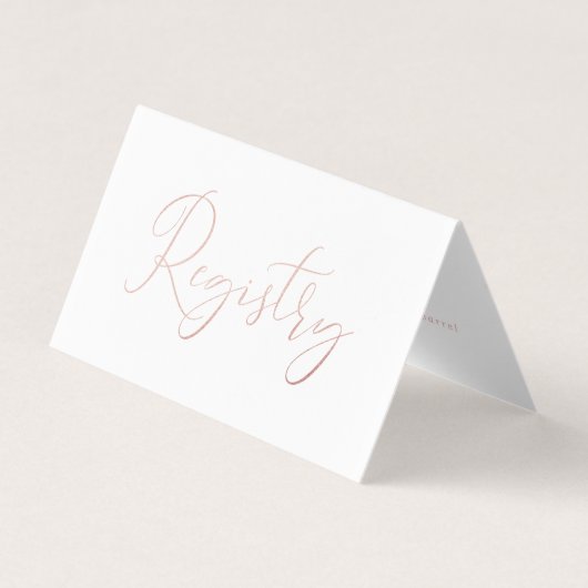 Élégant Script Rose Gold Foil carte cadeau de regi (Devant)