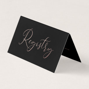 Élégant Script Rose Gold Foil carte cadeau de regi