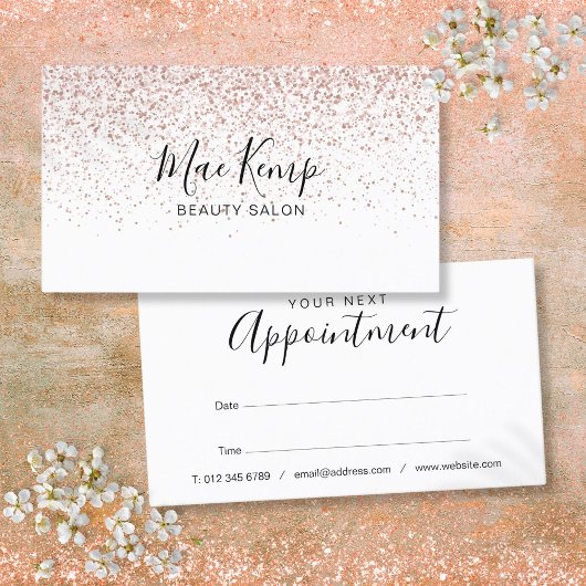 Elégant Script Rose Gold Parties scintillant Carte