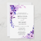 Elegant Script Roze Bloem Bruiloft Uitnodiging (Voorkant)