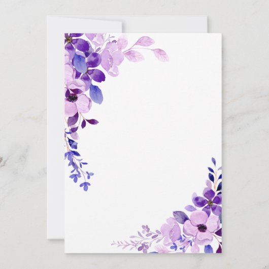 Elegant Script Roze Bloem Bruiloft Uitnodiging (Achterkant)