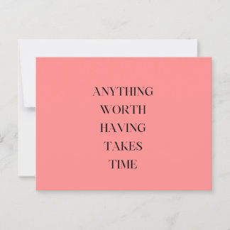Elegant script Roze Bloemen De moeite waard om te Briefkaart