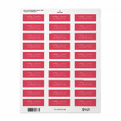 Elegant script roze bruiloft Return Address Label (Full Sheet)