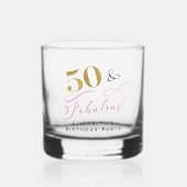 Elegant Script Roze Goud 50e Verjaardagsfeest Whisky Glas (Voorkant)