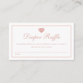 Elegant Script Roze Luier Raffle Baby shower Informatiekaartje (Voorkant)