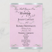 Elegant Script - Roze Parel/Zilveren Bruiloft Programma (Voorkant)