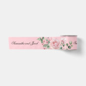 Elegant Script Roze Roze Huwelijk Lint (Voorkant)