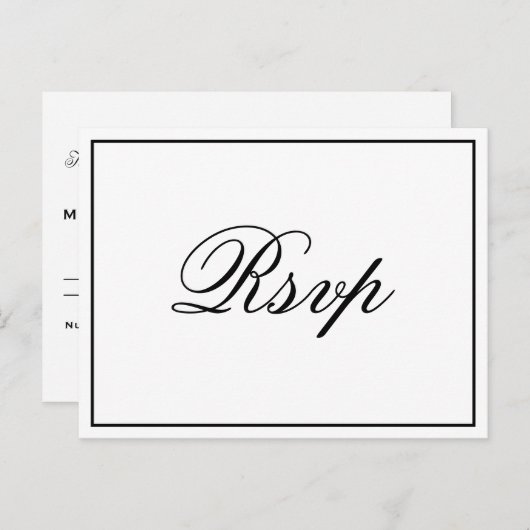 Elegant Script RSVP-Briefkaart Briefkaart (Voorkant / Achterkant)