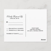 Elegant Script RSVP-Briefkaart Briefkaart (Achterkant)