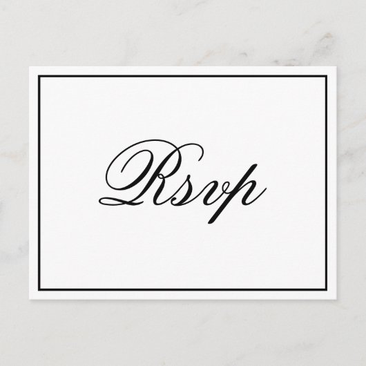 Elegant Script RSVP-Briefkaart Briefkaart (Voorkant)