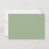 Élégant Script RSVP sièges réservés mariage vert (Dos)