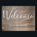 Élégant Script Rustic Mariage Affiche de bienvenue<br><div class="desc">Élégant Script Rustic Mariage Affiche de bienvenue. Bienvenue à votre famille et à vos amis avec ce simple modèle de signalisation mariage. Personnalisez ce panneau mariage élégant et élégant avec les noms et la date.</div>