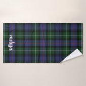 Elegant Script Rustic Tartan Custom (Serviette de bain)