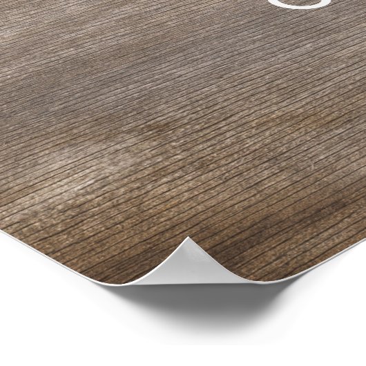 Elegant Script Rustic Wedding Welkomstteken Poster (Hoek)