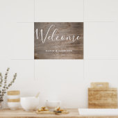 Elegant Script Rustic Wedding Welkomstteken Poster (Keuken)