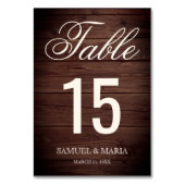 Elegant Script Rustic Wood Wedding Kaart (Voorkant)