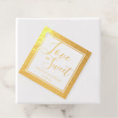 Elegant Script Rustiek hout liefde is zoet goud Bedankjes Labels (Met doos)