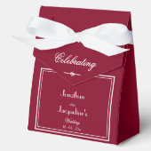 Elegant script rustieke chique Bourgondische bruil Bedankdoosjes (Voorkant)