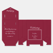Elegant script rustieke chique Bourgondische bruil Bedankdoosjes (Ongevouwen)