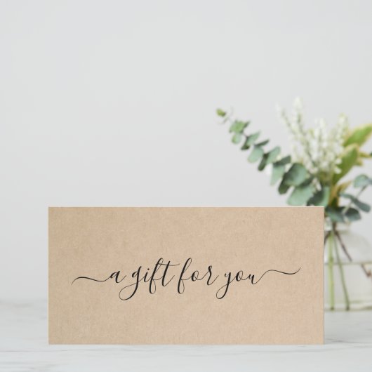 Elegant Script Rustige Cadeaubon (Staand voorkant)