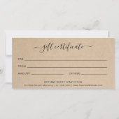 Elegant Script Rustige Cadeaubon (Achterkant)