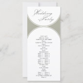 Elegant Script Sage Green Arch bruiloft programma (Achterkant)
