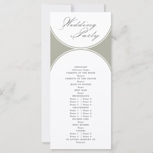 Élégant Script Sage Green Arch Wedding Programme (Dos)