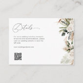 Elegant script Sage Green Pampas bruiloft details Informatiekaartje (Voorkant)