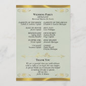 Elegant Script - Salie Parel/Goud Huwelijk Programma (Achterkant)