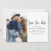 Elegant Script Save the Date Photo Minimalist (Voorkant)