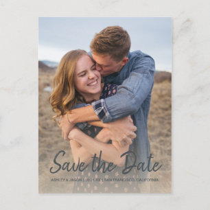 Elegant Script Save the Date Trouwfoto Aankondigingskaart