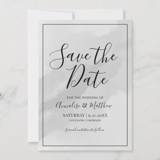 Elegant script Save the Date Wedding Aankondiging (Voorkant)