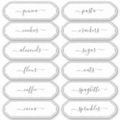 Elegant Script Scallop Lijst Kitchen Pantry Labels (Voorkant)