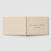 Elegant Script Serif gepersonaliseerde crème bruil Gastenboek (Volledig)