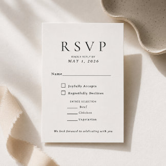 Elegant Script + Serif Huwelijks RSVP Kaart Sjablo