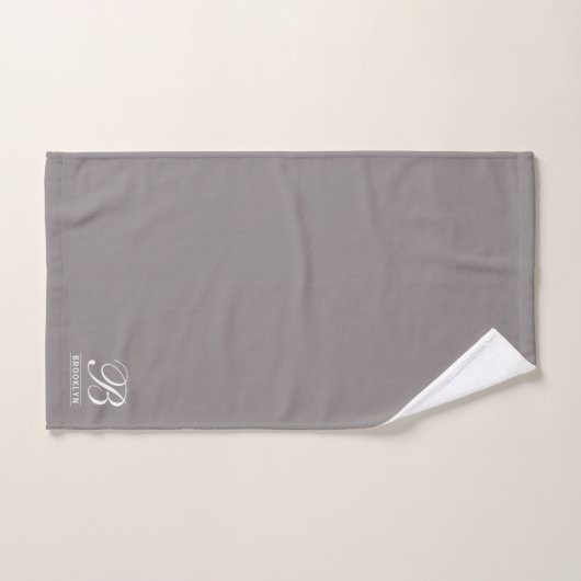 Elegant Script Serif Monogram Lichtgrijs Bad Handdoek (Handdoek)