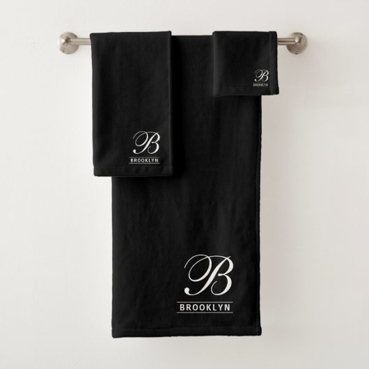 Élégant script Serif Monogramme noir (En situation)