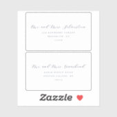 Elegant script Serif Text 2 bruiloft Adresetikette Sticker (Vel)