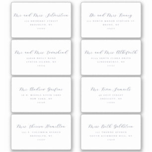 Elegant script Serif Text 8 bruiloft Adresetikette Sticker